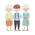 Isolated grandmothers and grandfather avatars vector design