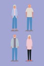 Grandmothers and grandfathers avatars vector design