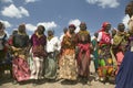 Grandmothers, who are the caretakers of their children and grandchildren who are infected with HIV/AIDS, dance at Pepo La Tumaini