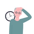 Grandpa confusion with time Royalty Free Stock Photo