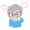 Grandpa got fever high temperature cartoon