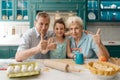 Grandpa, granddaughter and granny Royalty Free Stock Photo