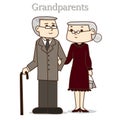 Grandpa and grandma in formal dress suit.