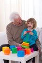 Grandpa and kindergartner Royalty Free Stock Photo