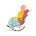 Grandpa in a rocking chair.