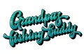 Grandpa`s fishing buddy - hand drawn lettering phrase. Royalty Free Stock Photo