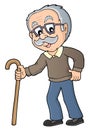 Grandpa with walking stick image 1