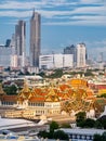 Grandpalace and temple with high sky building background Royalty Free Stock Photo
