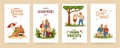 Grandparent Day. Greeting cards. Grandfather and grandmother illustration. Family generation. Senior people dating. Old