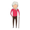 Grandparent senior old grandmother cartoon faceless