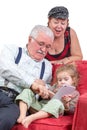 Grandparents babysitting their granddaughter