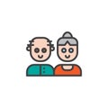 Grandparents couple filled outline icon