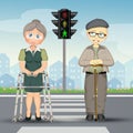 Grandparents on the crosswalks