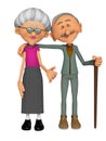 Grandparents 3d Royalty Free Stock Photo