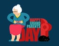 Grandparents Day. Day of grandmother and grandfather. grandma wi