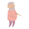 Grandparents day, grandpa standing character cartoon isolated icon design
