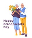 Grandparents Day Greeting card. Summer couple with