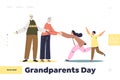 Grandparents day landing page concept with grandchildren visiting grand parents Royalty Free Stock Photo