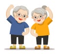 Grandparents doing exercises.