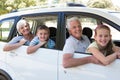 Grandparents going on road trip with grandchildren Royalty Free Stock Photo