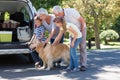 Grandparents going on road trip with grandchildren Royalty Free Stock Photo