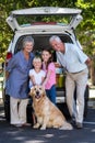 Grandparents going on road trip with grandchildren Royalty Free Stock Photo