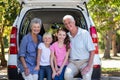 Grandparents going on road trip with grandchildren Royalty Free Stock Photo