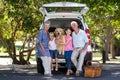Grandparents going on road trip with grandchildren Royalty Free Stock Photo