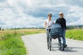 Grandparents Going For A Walk With Granchild Royalty Free Stock Photo