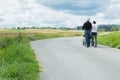 Grandparents Going For A Walk With Granchild Royalty Free Stock Photo