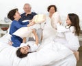 Grandparents grandchild bed Royalty Free Stock Photo