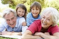 Grandparents And Grandchildren In Park Together Royalty Free Stock Photo