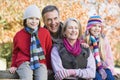 Grandparents and grandchildren on walk Royalty Free Stock Photo