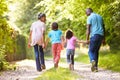 Grandparents With Grandchildren Walking Through Countryside Royalty Free Stock Photo