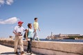 Grandparents Grandson Family On Holidays In Havana Cuba