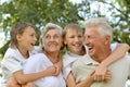 Grandparents with grandsons having fun Royalty Free Stock Photo