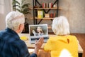 Grandparents have online meeting with a granddaughter