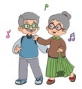 grandparents are having fun dancing and dancing