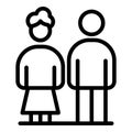 Grandparents icon, outline style Royalty Free Stock Photo