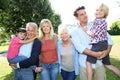 Grandparents, parents and children taking a walk Royalty Free Stock Photo