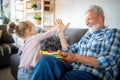 Grandparents playing and having fun with their granddaughter Royalty Free Stock Photo