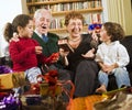 Grandparents and presents Royalty Free Stock Photo