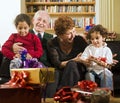 Grandparents and presents Royalty Free Stock Photo