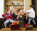 Grandparents and presents Royalty Free Stock Photo