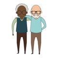 Grandparents seniors old grandfathers cartoon faceless
