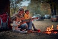 Grandparents singing with grandchildren; Quality family time concept Royalty Free Stock Photo