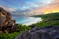 Grands anse beach sunset Royalty Free Stock Photo