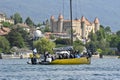 Grandson, Switzerland, May 21, 2022 : SSL (Star Sailors League) Gold Cup Qualifying Series, QS Round 1 at Lake Neuchatel Royalty Free Stock Photo