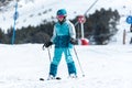 People skiing on the slopes of the Grandvalira Ski Resort in Andorra in 2022 Royalty Free Stock Photo