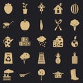 Granger icons set, simple style